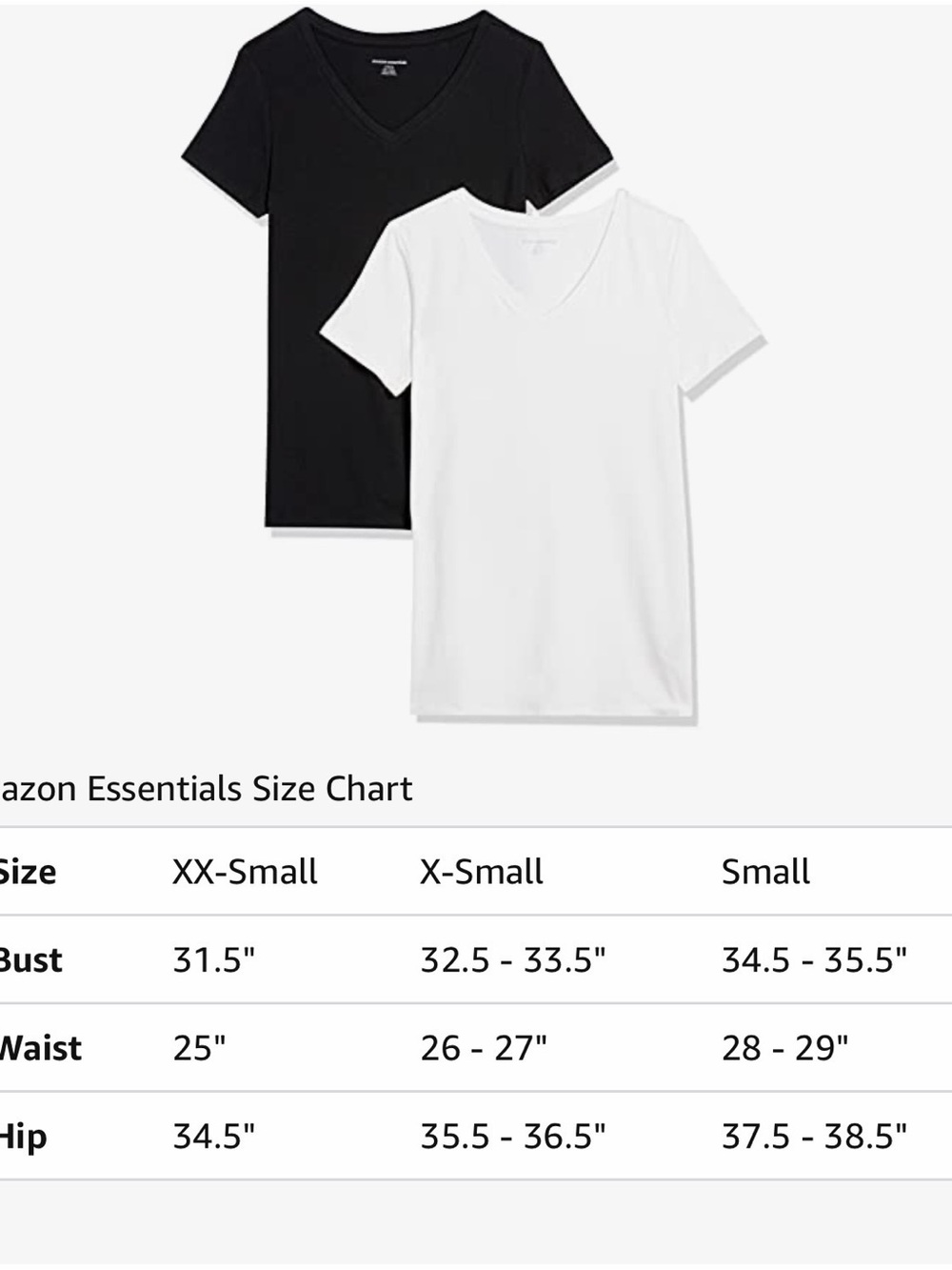 Amazon Essentials White V-Neck Tee